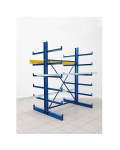 Kragarmregal, Traglast 200 kg. enzianblau, ein- oder zweiseitig verfügbar