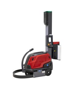 Selbstfahrender Stretchroboter KV drive 2.0 zur mobilen Palettenverpackung mit Folienvorrecksystem