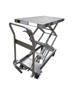 Mobiler Hubtisch aus Edelstahl mit 100 kg Tragkraft